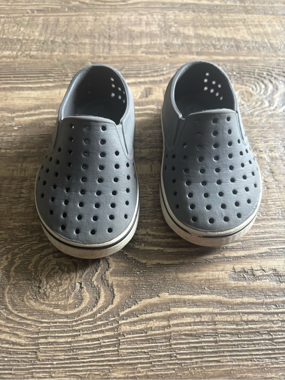 Native Shoes Kids Gray Perforated Slip-On Water Shoes